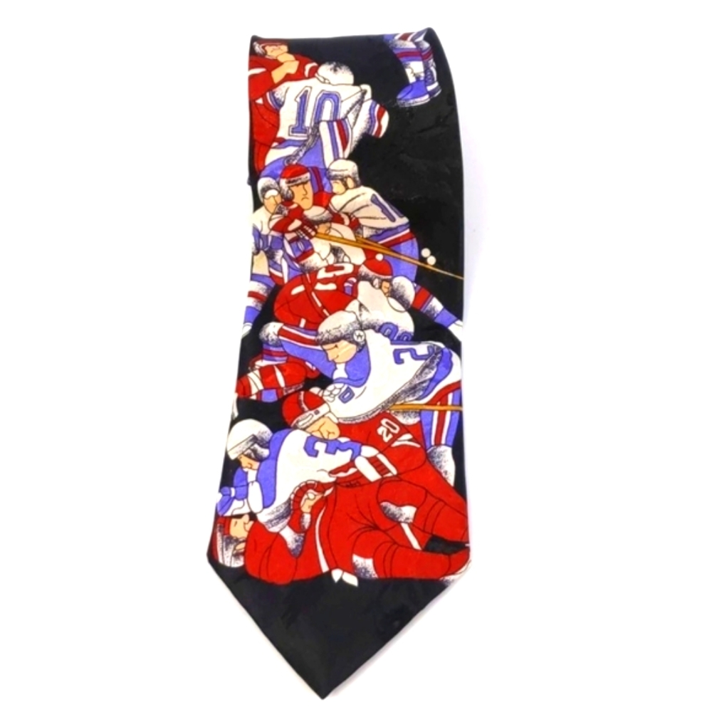 Vintage A. Rogers Ice Hockey Novelty Necktie Tie 59" Long x 4" Wide